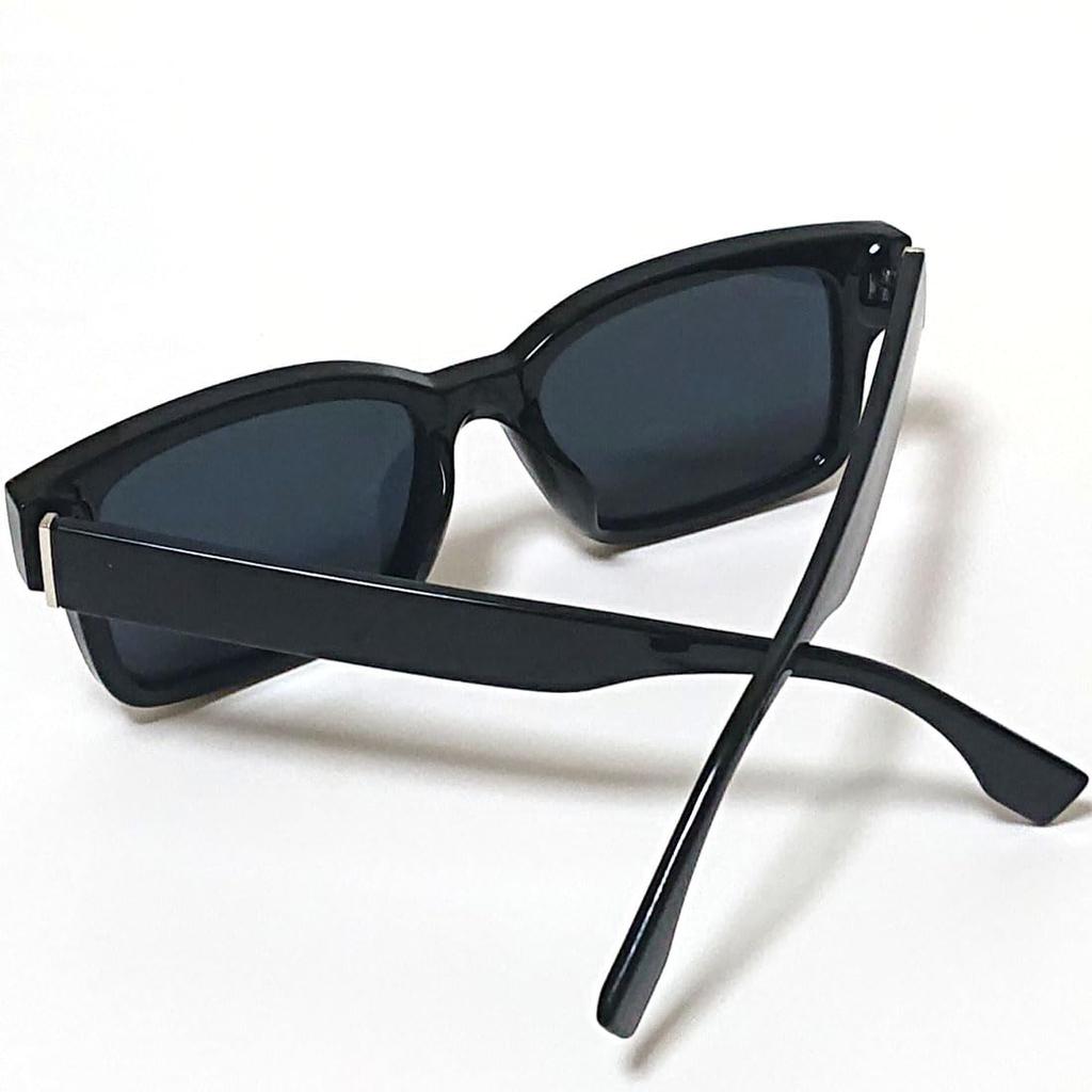 Black X Smoke Sunglasses for Men and Big UV Fashion Clear Colored Thick [FashionBerry] Women, Square, Frame, 99% Protection, Glasses, Lenses, Lenses,