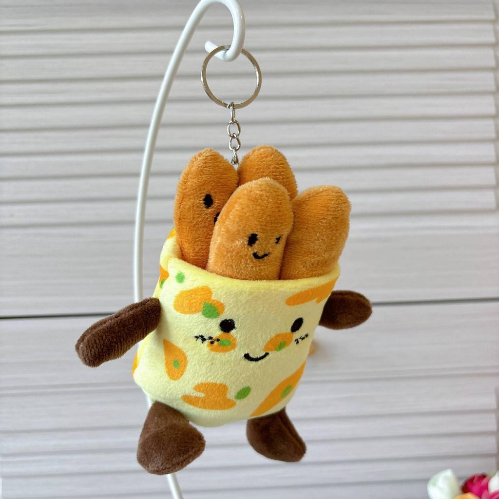 Separable Xi'an Roujiamo Keychain Pendant Creative Plush Doll Velvet Bun Couple Schoolbag Pendant