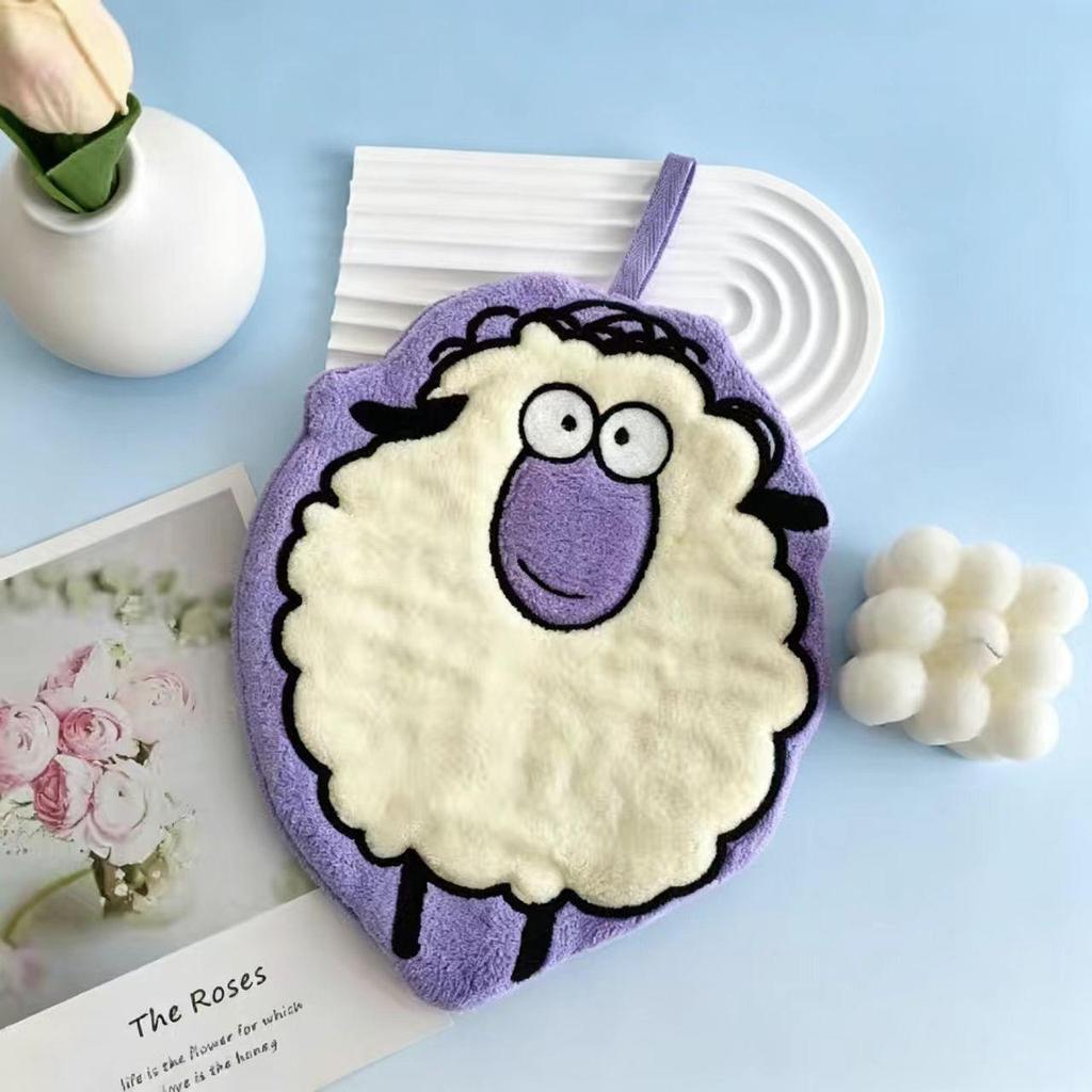 Coral Fleece Goose Hand Towel - Absorbent & Cute for Kids' Bathroom or Kitchen