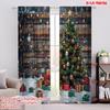 2pcs 2D Flat Printing Christmas Drapes Snowflakes and Stars Durable 100% Polyester Fabric Without Electricity Spring for Po