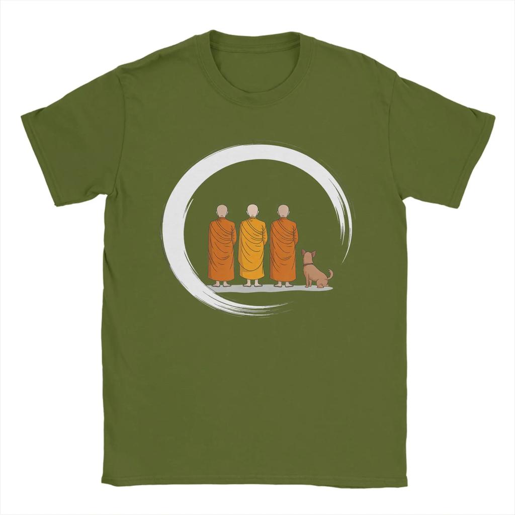 Unisexs Tshirts Peace Walking Monks Minimalist Zen Art Fashion Pure Cotton Tees Short Sleeve T Shirts Crewneck Tops Party