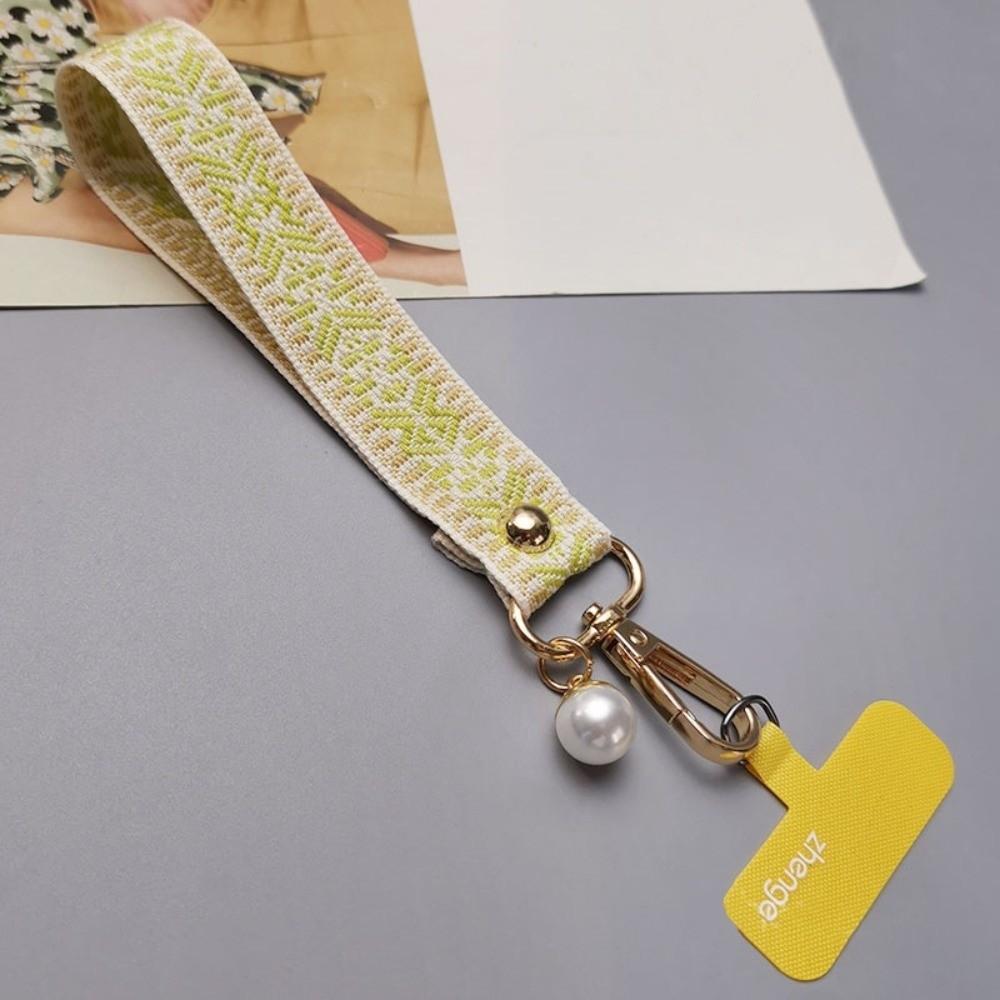 Retro Patterned Mobile Phone Strap Pearl Mobile Phone Lanyard  Mobile Phone Pendant