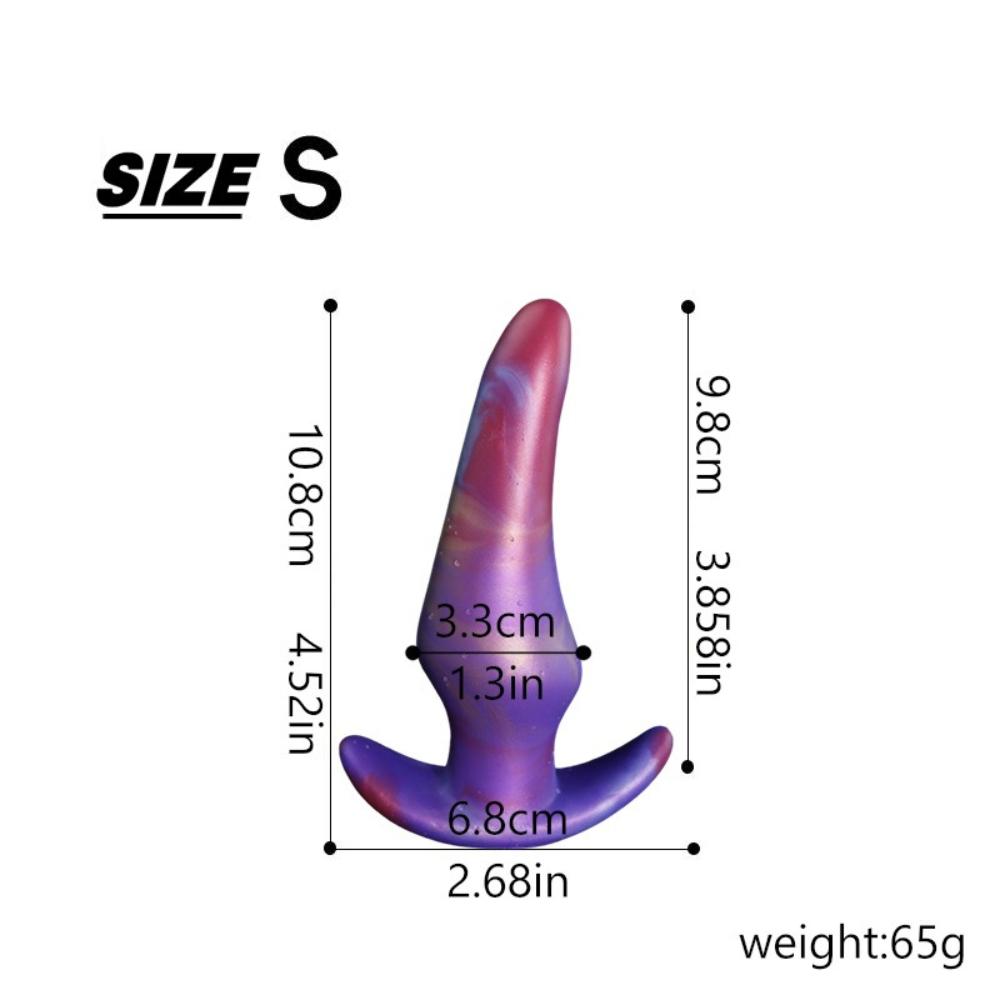 Liquid Silicone Anal Plug with Anchor Base - Realistic Dildo for Anal Training, Butt Plug Sex Toy for Men and Women
