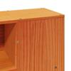 Solid Wood Bed with Shelf Without Mattress Wax Brown 150 x 200 cm