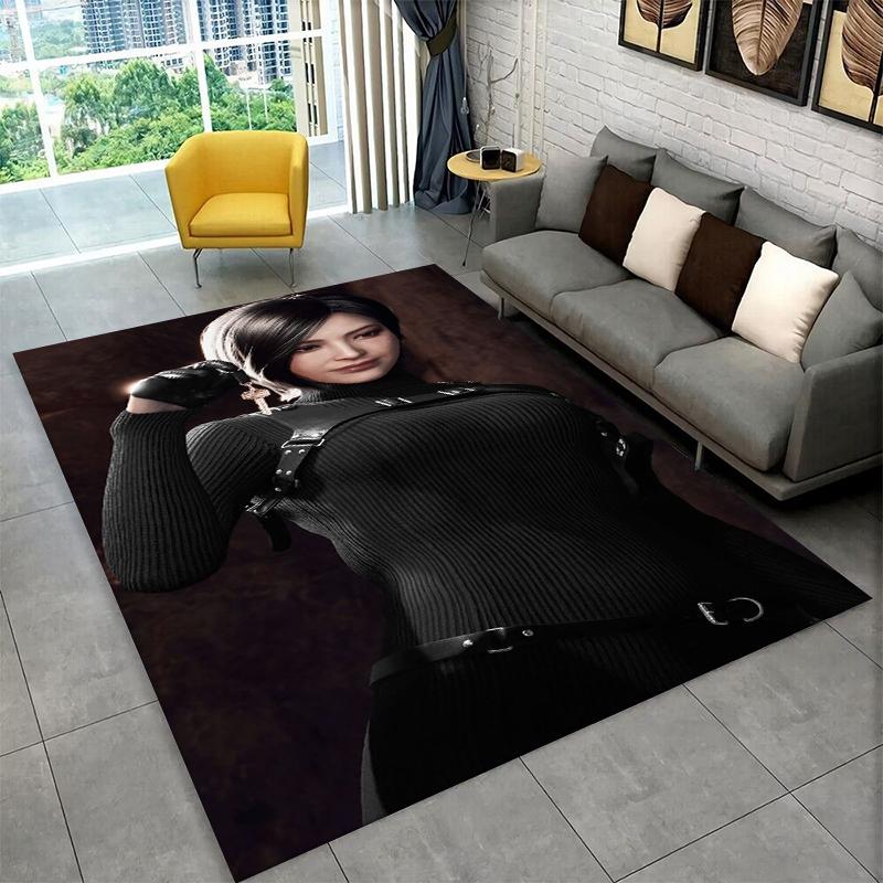 Tappeto Cartoon 3D R-Resident Evil Leon per Camera da Letto Soggiorno Divano Sala Giochi Zerbino Decorazioni per la Casa, Tappeto per Area Bambini Antiscivolo