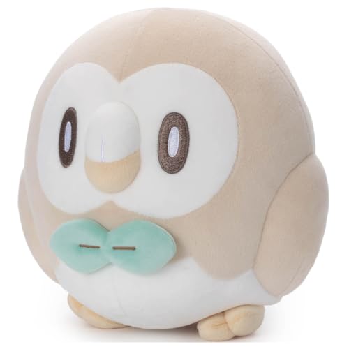 Takara Tomy Arts (TAKARATOMY A.R.T.S) Pokémon PokePeace Mocchi-Mocchi-Style Plush Toy - Rowlet (approx. 20cm tall)