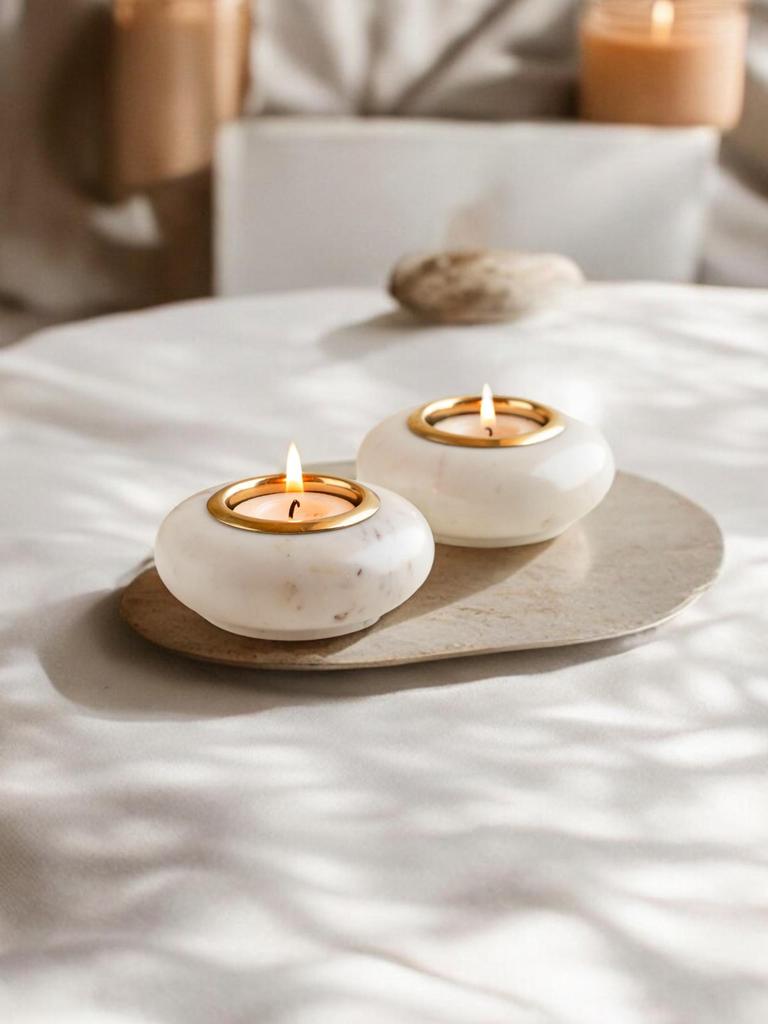 Marble Tea Light Holders (Set of 2), T Light Holders, Marble T Light Holders, Tea Light Holders