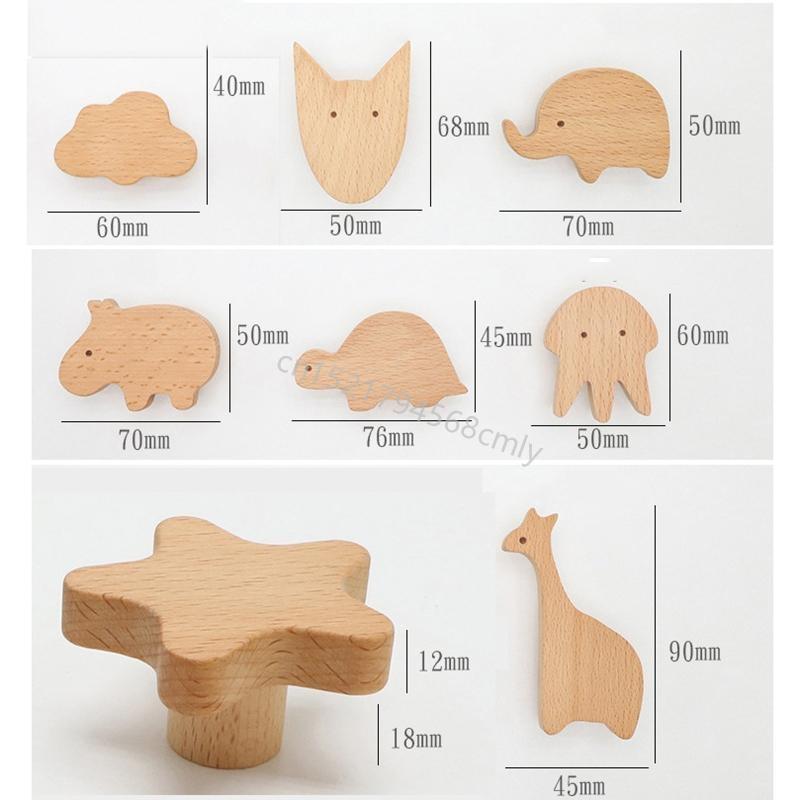 Furniture Knob with Fun Animal Wooden Drawer Handle Handle 6XDE