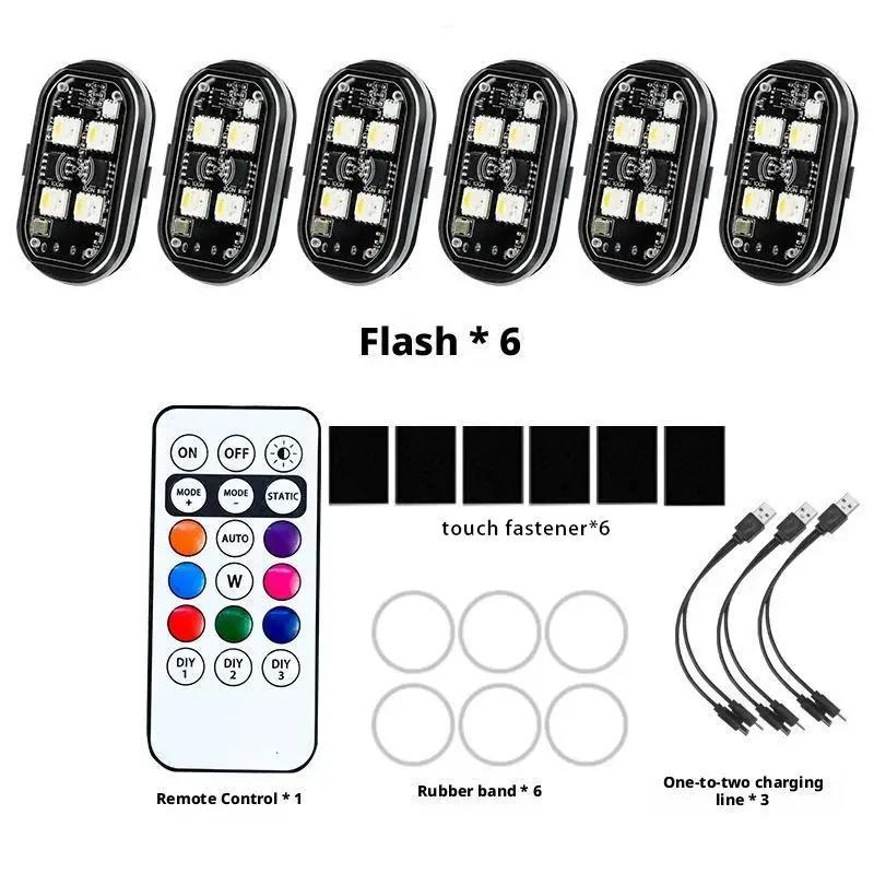 Univerzální barevné blikající výstražné světlo pro automobily a motocykly Dronové poziční světlo Dobíjecí Bezdrátové Auto Blikající Lig Y9I3