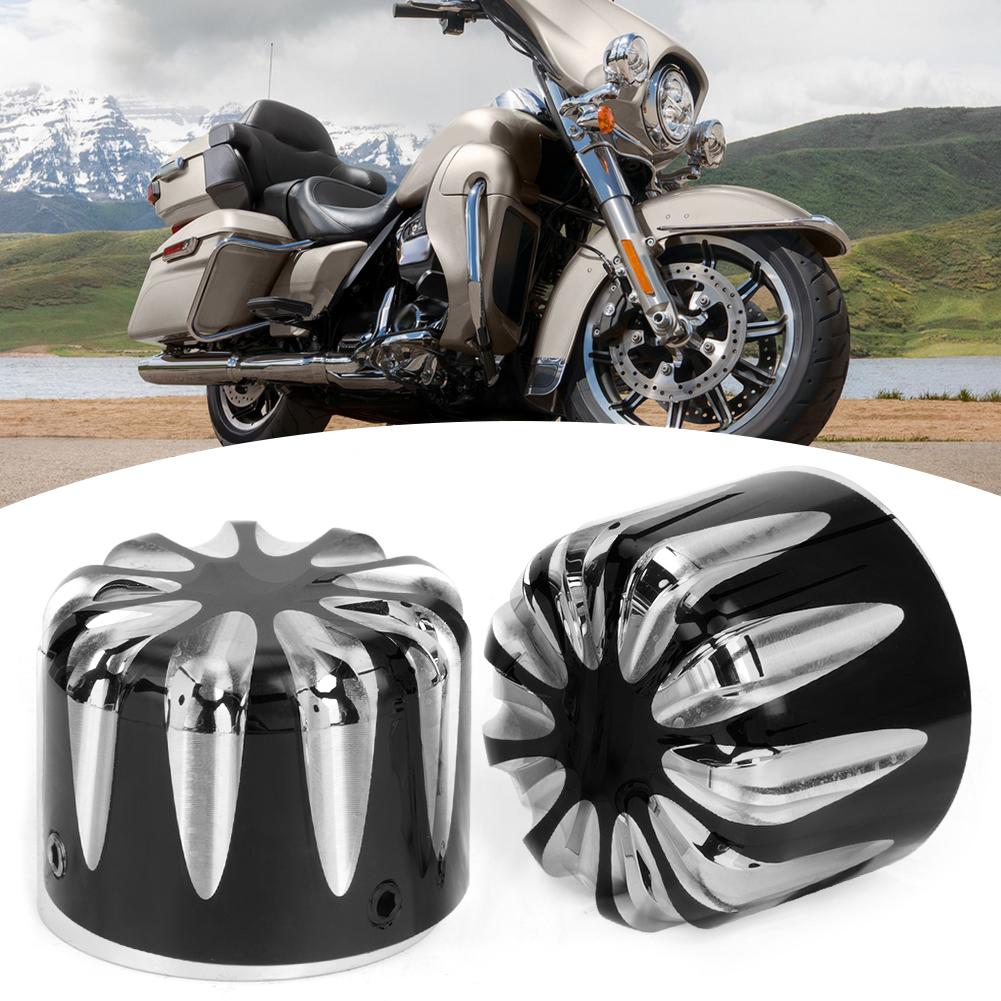 Pair of Motorcycle CNC Aluminum Axle Nut Cap Cover Water Drop Type Fit for Electra Road Glides