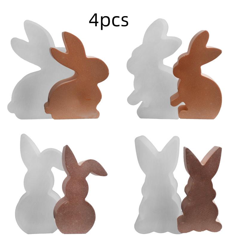 

New cute rabbit scented candle silicone mold DIY, gypsum animal ornaments for home decoration in stock