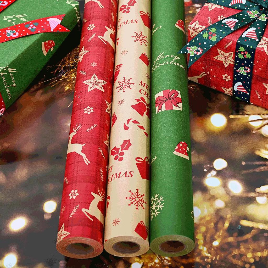 Nový role vánočního balicího papíru Dlouhá role Velká velikost Dárek Dárek Narozeniny Svátek Květinové balení Dekorace