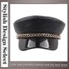 Leather Black Stylish Travel CP793 [One Limitation] Cap, Casquette, Hat, Hat, Women's & Men's, (Black)