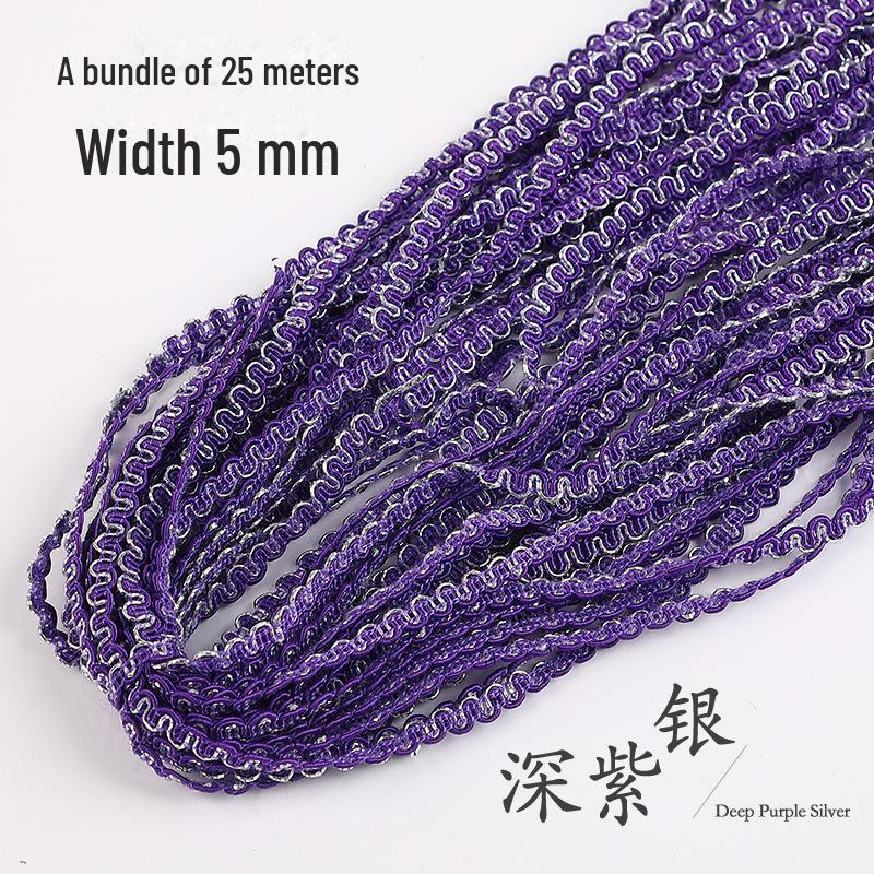 

5мм Золота та Срібна Хвиляста Мереживна Стрічка для DIY Аксесуарів для Одягу