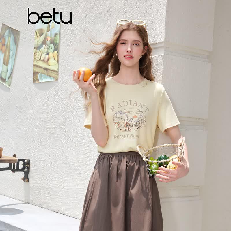Betu Women's Summer Printed Short Sleeve T-Shirt