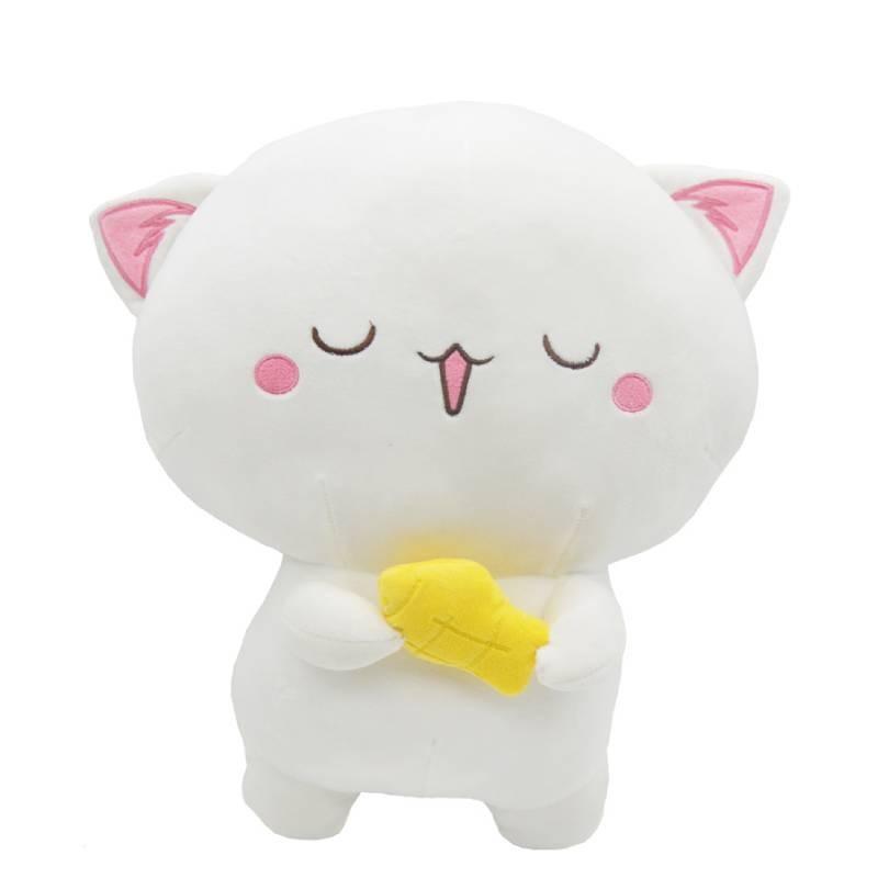 Cat With Peach Fish Plush Toy Cartoon Stuffed Doll Room Decoration Kids Gift