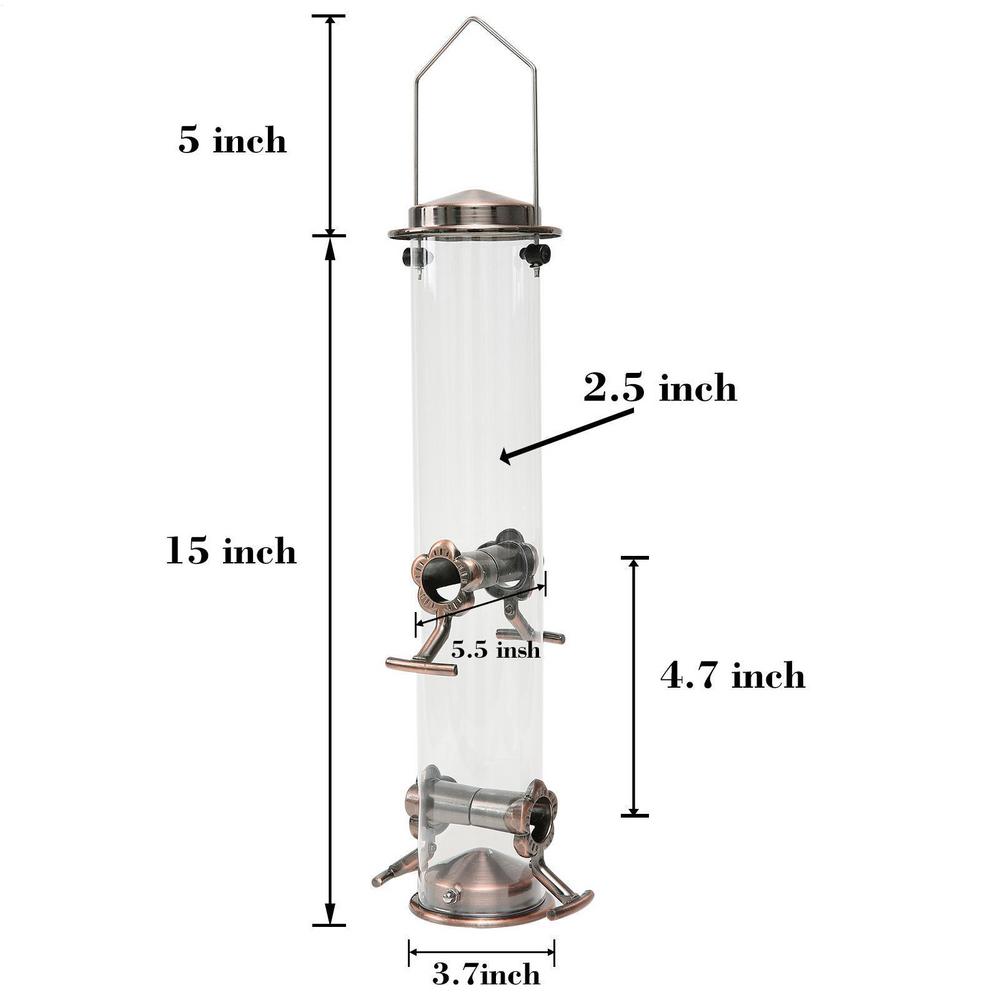 

Durable Wild Bird Hanging Feeder Stainless Steel Bird Food Dispenser Container Tubular Anti-rust Outdoor Garden Decor Drop Ship