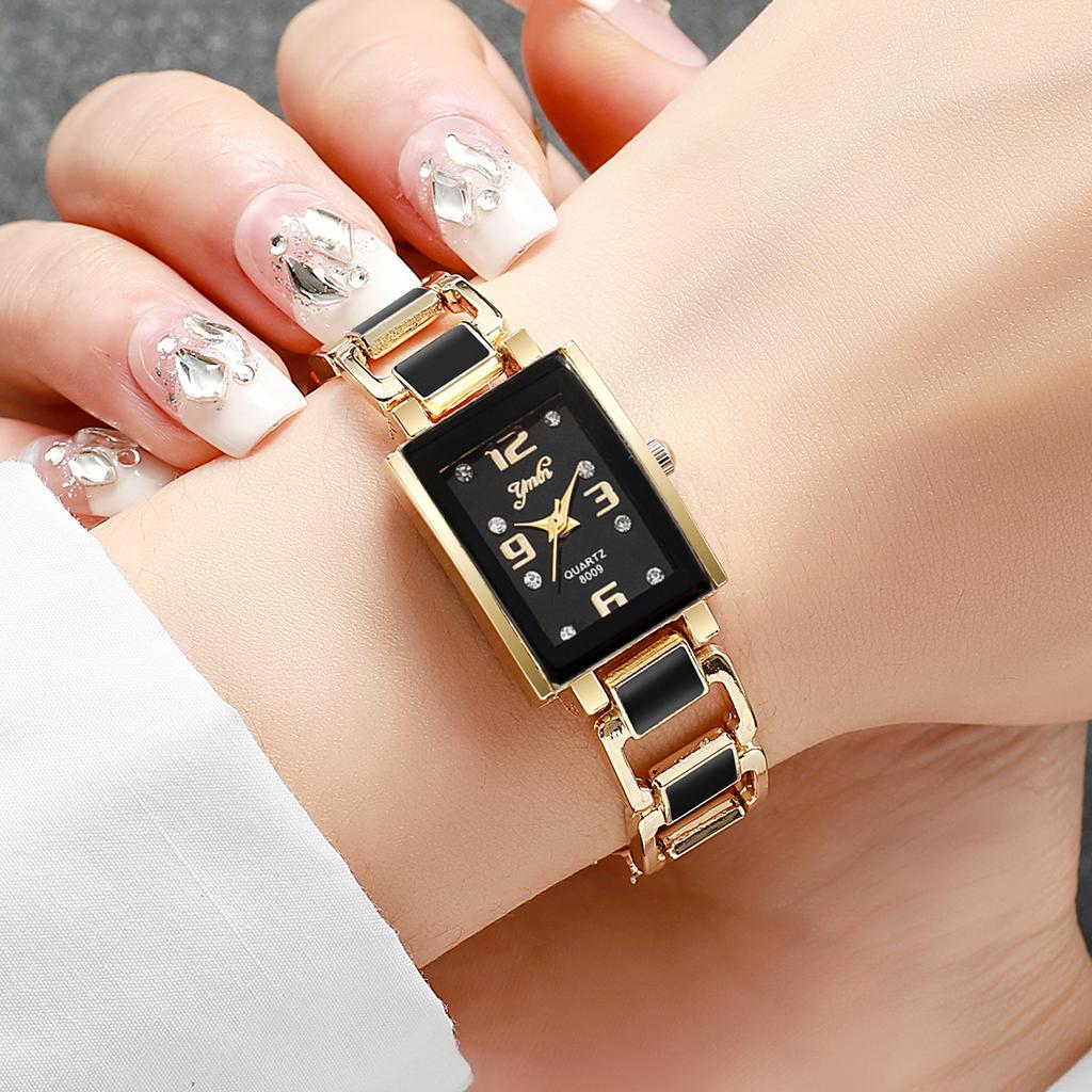 1/2PCS Fashion Rectangle Women Watches Ladies Arabic Dial Quartz Wristwatch Reloj Mujer