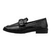 Super soft leather black camellia spring and autumn new one-pedal platform single shoes women