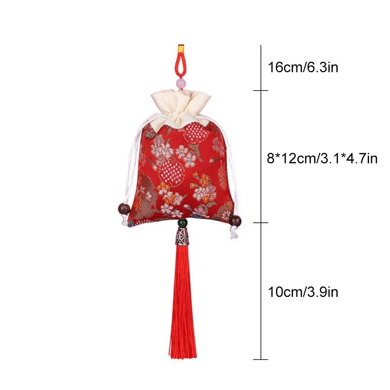 1PC Embroidery Jewellery Bag Flower Satin Reusable Storage Pouches Elegant Gift Bags Traditional Brocade Drawstring
