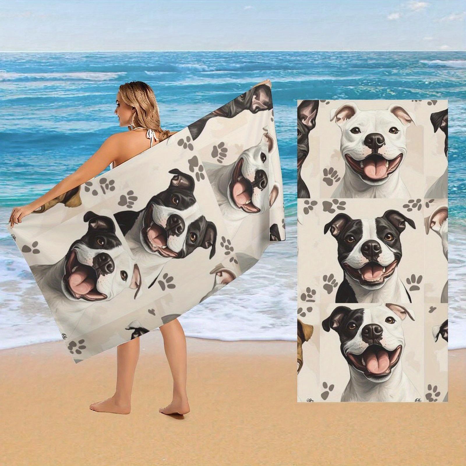 

Staffordshire Bull Terrier Dog Beach Towel, Quick-Dry Microfiber for Pool Gym Travel Dog Gift W30*H60(CM)