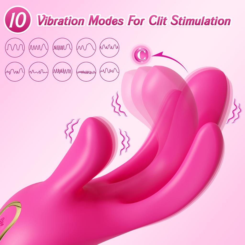 Wiggle Finger Vibrator G-Spot Vagina Vibrator Clitoris Stimulator 3 in 1 Female Masturbation Adult Goods Sex Toy for Women