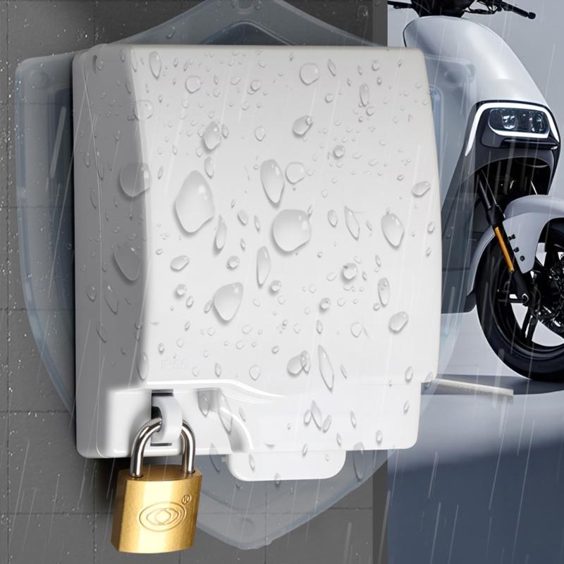 Durability Plastic Weatherproof Enclosures Metal Lock Compatible To 86 Style Electrical Sockets Moisture Resistance