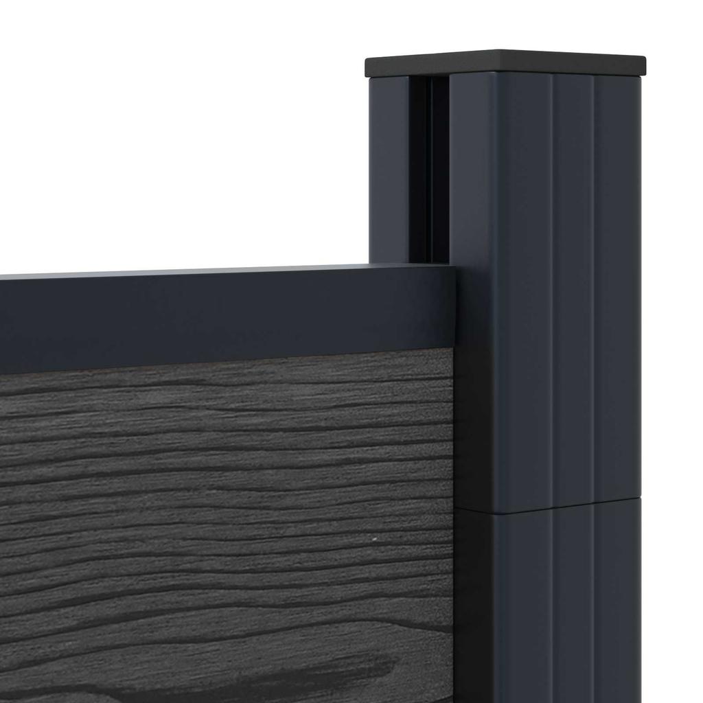 WPC and Aluminum Fence Panel Black