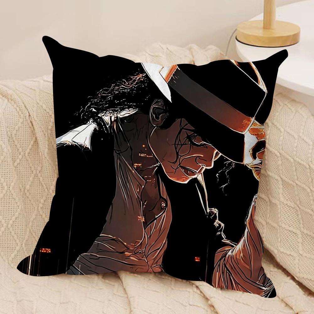 Singer Mmichael Jackson Cushion Cover Silky Short Plush Sofa Pillow Cover Hidden Zipper Soft Dustproof Case for Home Decor