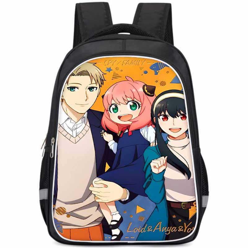 Geräumiger Spy Family Rucksack für Kinder Leichte Oxford-Stoff Schultasche