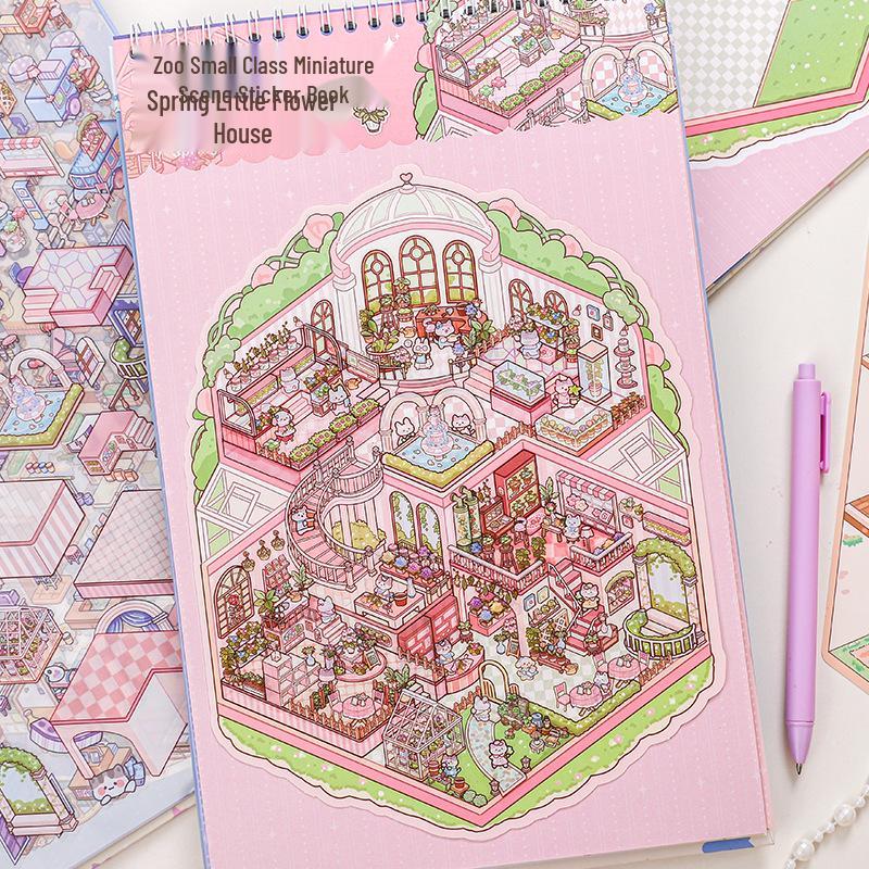 Light Luxury Cartoon Miniature Scene Sticker Book: Creative Fun DIY Stickers