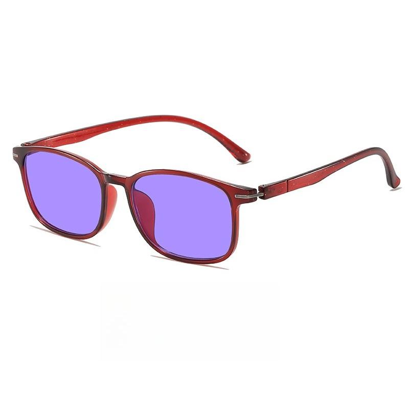 2026 New Small Square Frame Blue Light Blocking Glasses Blue and Purple Lens Computer-Specific Gaming and Esports Eye Protection