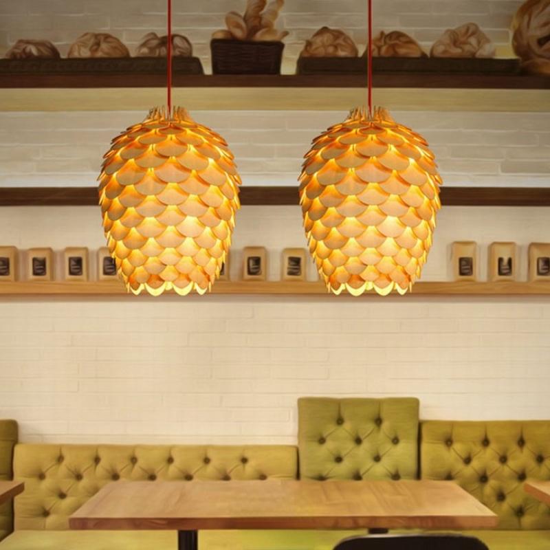 Kreativní borová umělecká lampa Ložnice Studovna Jídelna Hotelový dřevěný lustr Ambiance