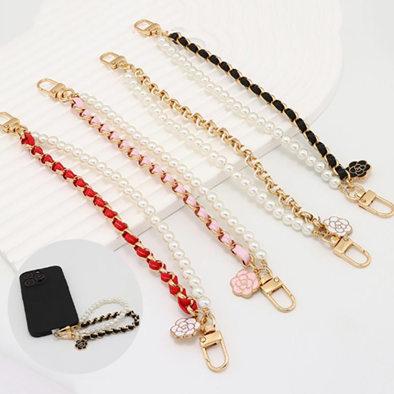 26Cm Pearl Purse Chain Short Handle Replacement Bag Chain Strap Metal Shoulder Chain Handbag Chain Accessories For Purse Bags