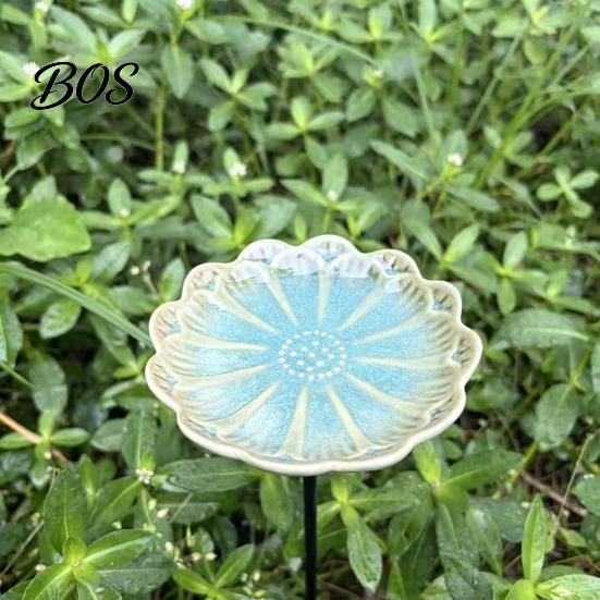 Eco-friendly Bird Habitat Accessory Bee Waterer with Stand, Butterfly Drinking Station Garden Art, Water Feeder Flower Bath for Outdoor Yard,