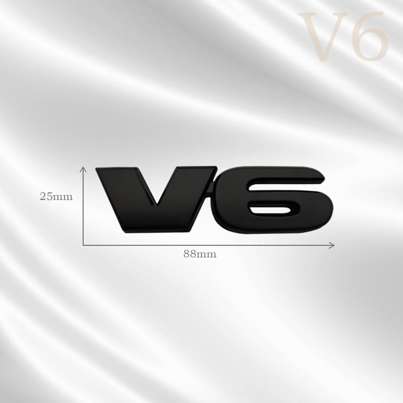 ydjcv7 3D Car V6 Design Grille Badge Front Emblem Rear Trunk Body Sticker For Toyota 2019 4runner rav4 Tundra Corolla Ford  Accessory