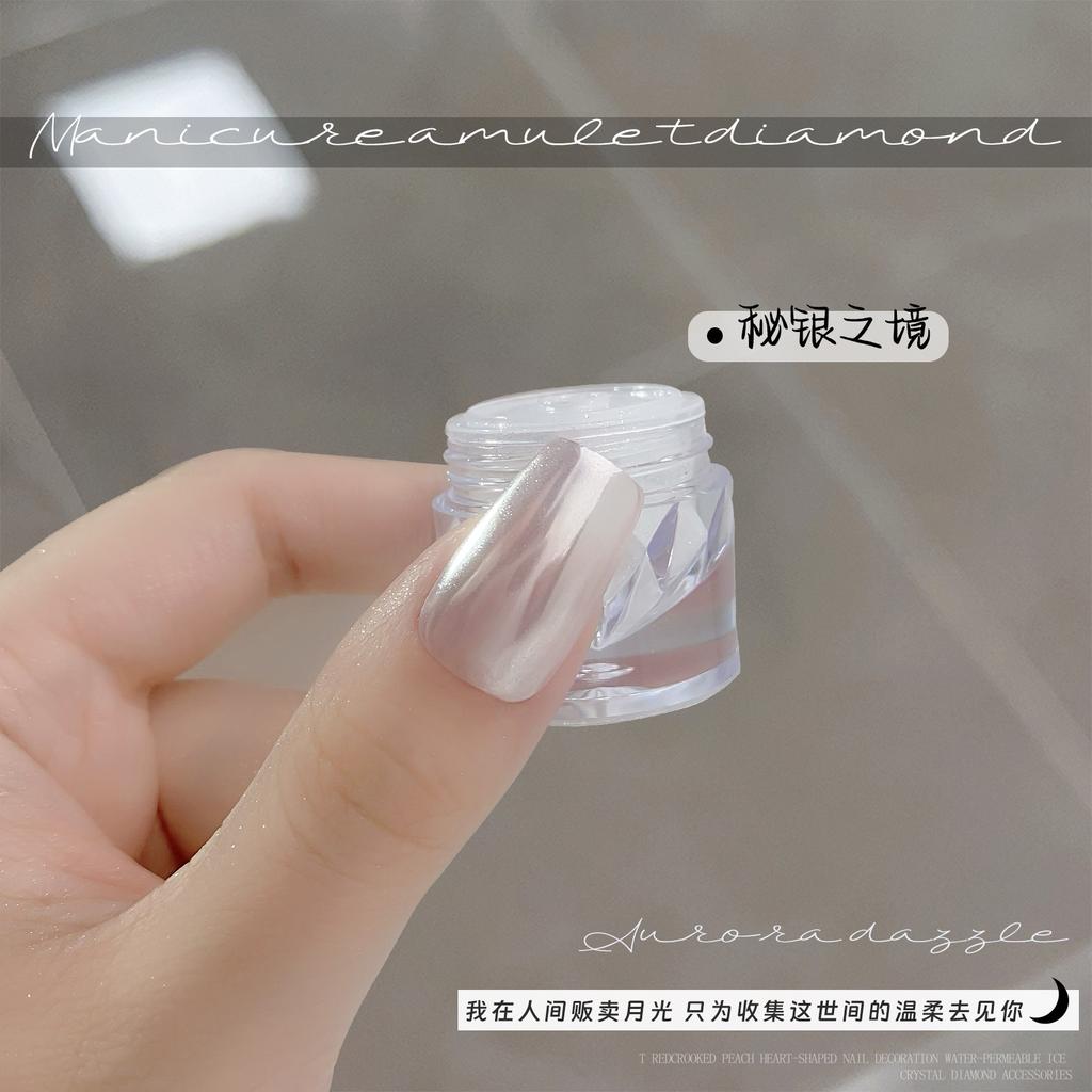 0.3g Pigment Pearl Rubbing On Nails Aurora Pink Chrome Dust Nail Art White Moonlight Mirror Glitter Manicure Holographic Powder