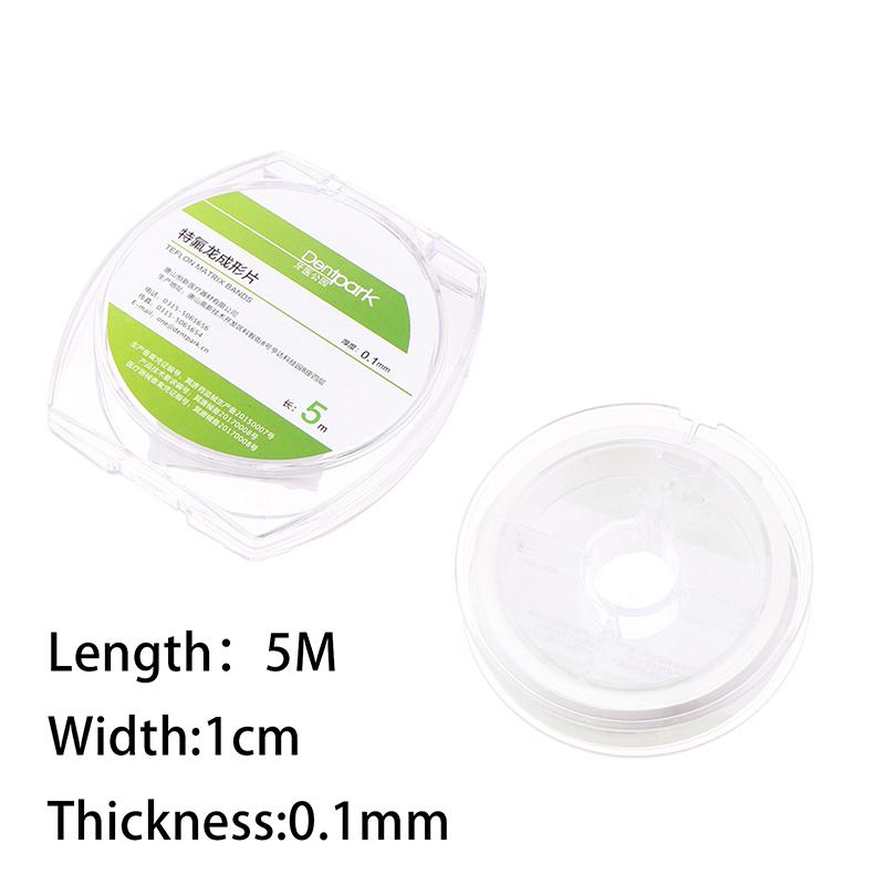 5M Dental Teflon Matrix Bands White Ptfe Raw Material Belt Contoured Matrices Thickness 0.1Mm Dentistry Materials