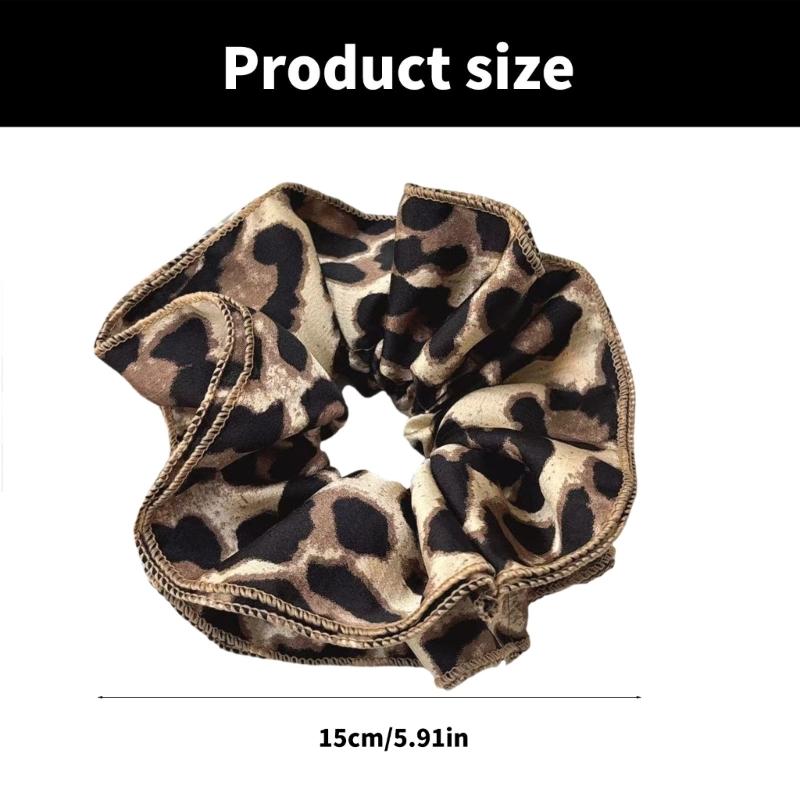 Haargummis mit Leopardenmuster Dicke Hochsteckfrisur Übergroßes Haargummi Elegantes Haarband Scrunchy Frauen Pferdeschwanzhalter
