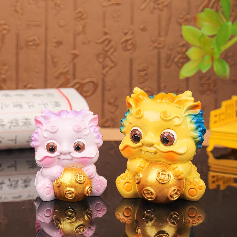 Creative New Lovely Pixiu Design Resin Crafts Ornaments Cute Craft Gifts Home Car and New Year Decorative Desktop Ornaments Gift