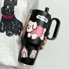 Large Capacity Handle Straw Tumbler, 316 Stainless Steel Insulated Cup for Car Cold & Hot Drinks