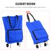 Foldable Shopping Trolley Bag with Wheels Collapsible Shopping Cart Reusable Foldable Grocery Bags Travel Bag Green