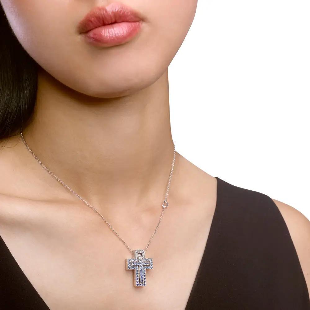 D Letter Diamond Cross Necklace: Luxurious, Versatile, Unisex Clavicle Chain