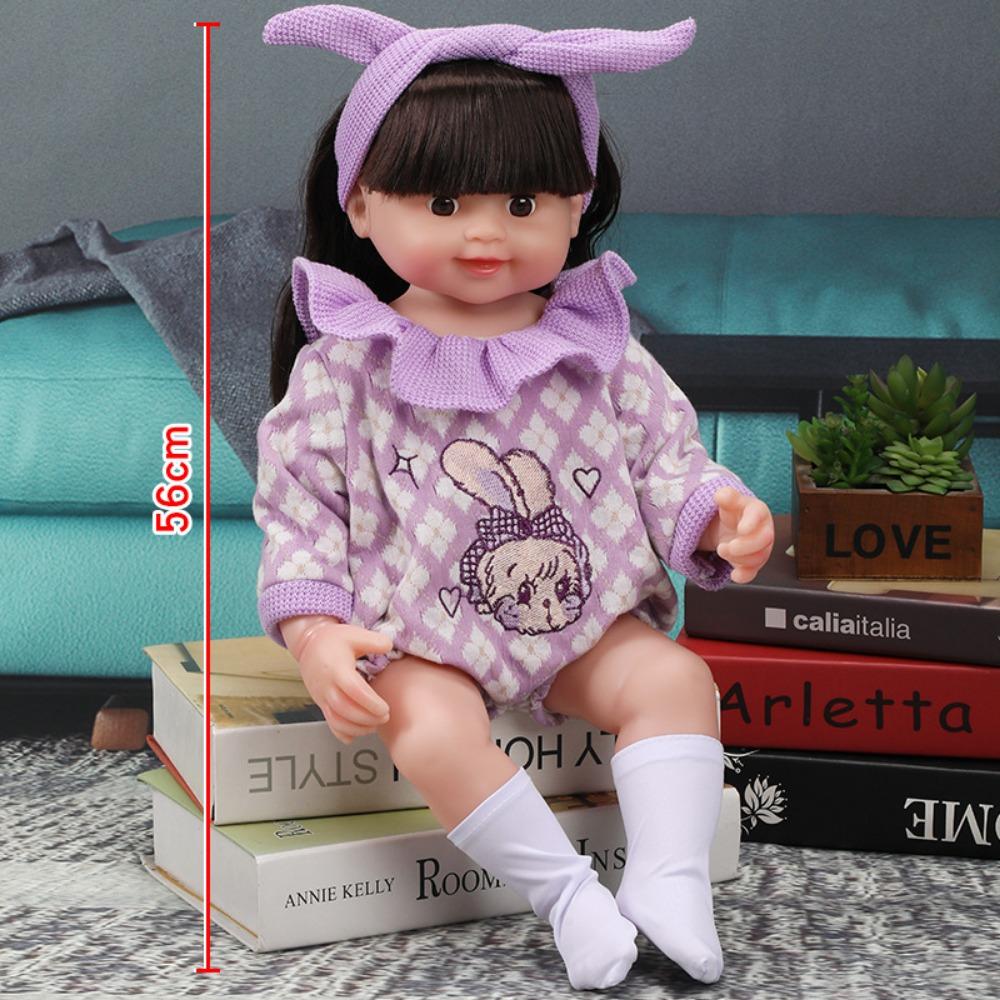 56Cm Reborn Simulation Barbie Gift Doll Baby Soft Gel Girl Toy Set Children's Doll