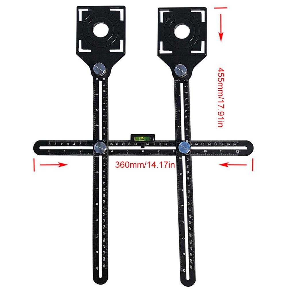 Buy Double Head Folding Ruler Tile Hole Locator Universal Adjustable