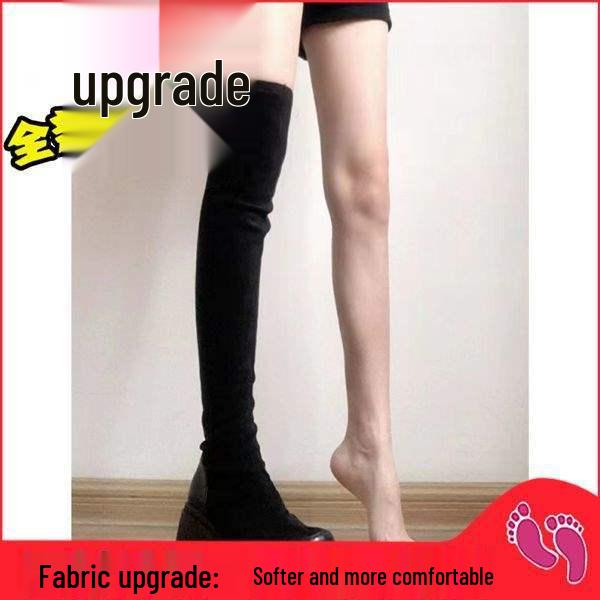 

Женские новые европейские и американские сапоги-ботфорты на толстой подошве, эластичные, облегающие, в стиле рыцарских 39