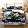 Set Biancheria da Letto Demon Slayer Kamado Nezuko Set Copripiumino Copriletto Federa Misura King Queen Full Singolo Biancheria da Letto Bambini Adolescenti Regalo