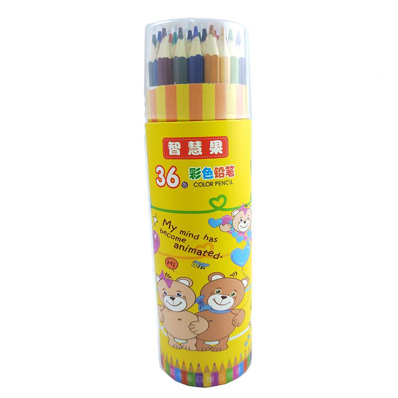 Cartoon Barreled Color Pencil Children's Drawing Pencil Suit Without Cutting Color