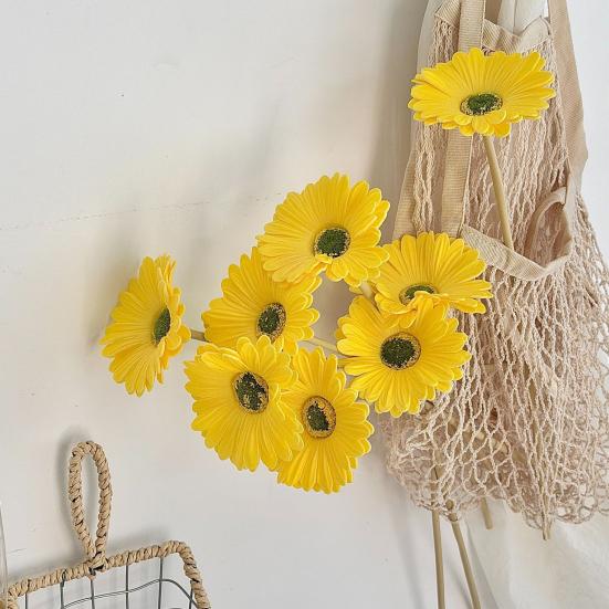 Artificial Gerbera Flowers with Bendable Stems Fake Silk African Gerbera Flower Boho Faux Wildflower for Wedding Bridal Party Home Kitchen Decor