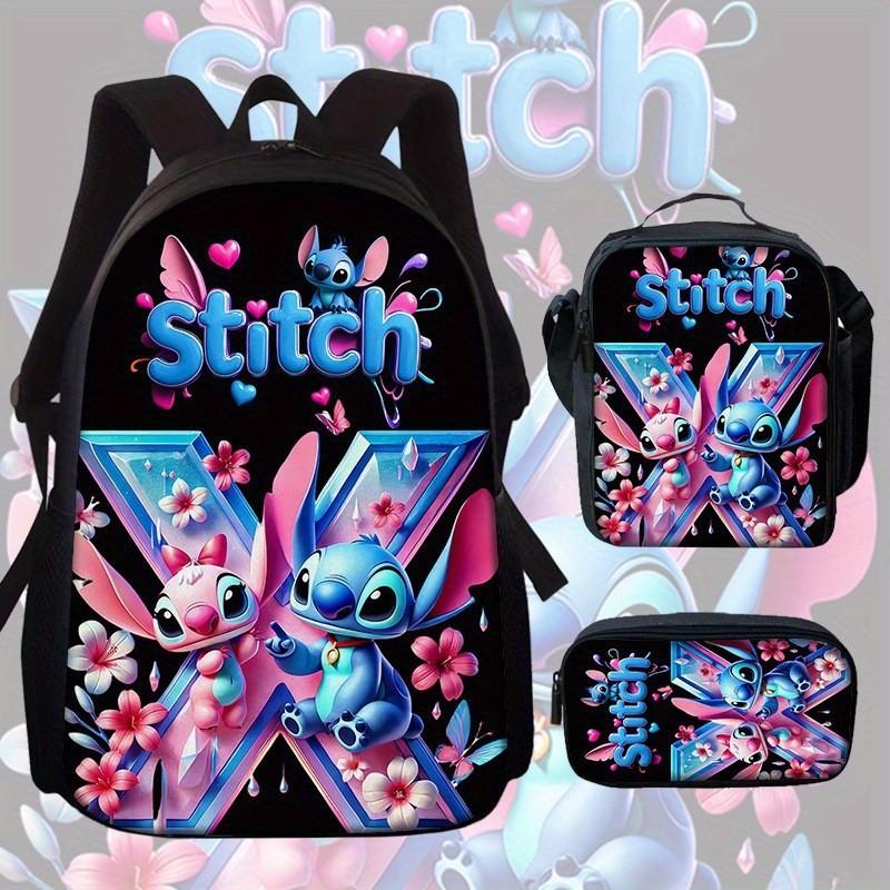 Stitch Rucksack für Kinder aus Oxford-Stoff mit Rückenschutz für den Schulgebrauch